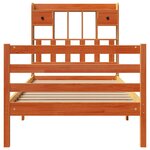 vidaXL Lit bibliothèque sans matelas cire marron 75x190 cm pin massif