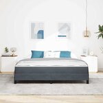 vidaXL Lit boxspring avec matelas Gris foncé 180 x 200 cm Velours