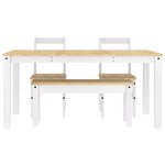 vidaXL Ensemble à manger Panama 4 Pièces blanc bois de pin massif