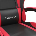 vidaXL Chaise de jeu pivotante Noir et rouge Similicuir