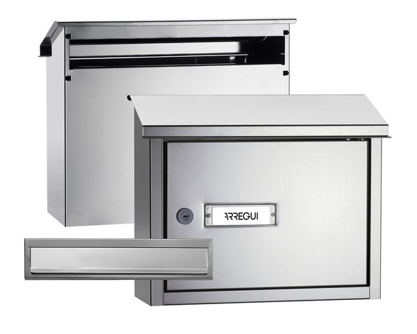 Pack Bouche d'entrée + Boîte aux lettre en acier inoxydable V4087 Fente 32 5 x 3 cm
