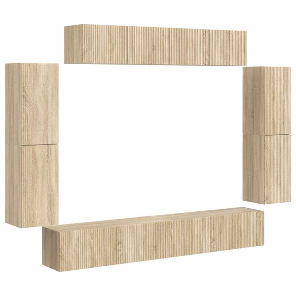 vidaXL Meuble TV 8 Pièces Chêne Sonoma