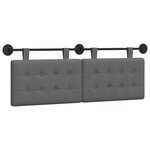 vidaXL Tête de lit suspendue Gris foncé Tissu