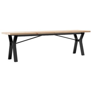 vidaXL Table basse cadre en Y 160x40x45 5 cm bois de pin massif acier