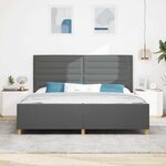 Lit en tissu gris foncé vidaXL 200x200 cm