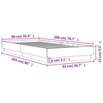 vidaXL Cadre de lit sans matelas gris béton 90x200 cm