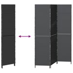 Paravent vidaXL 3 panneaux pliable noir 146x180 cm en poly rattan