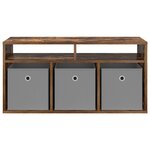 vidaXL Basboard avec tiroir Chêne fumé 87 x 27 5 x 43 cm