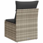 vidaXL Canapé de jardin sans accoudoirs coussins gris clair poly rotin