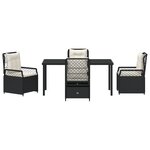 vidaXL Ensemble de jardin 5 pièces noir rattan poly