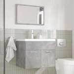 vidaXL Ensemble de meubles de salle de bain 3 Pièces gris béton