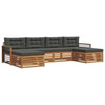 vidaXL Ensemble de canapés d'extérieur 6 pc Naturel et Anthracite