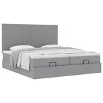 VidaXL Cadre de lit ottoman et matelas gris clair 200x200cm tissu