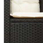 vidaXL Chaise de jardin avec coussins noir résine tressée