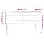 vidaXL Tête de lit à LED Gris foncé 147x16x78/88 cm Tissu