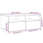 vidaXL Table basse avec lumières LED vieux bois 90x49x40 cm