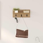 vidaXL Porte-manteau mural chêne artisanal 40 x 10.5 x 18 cm