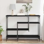 vidaXL Table Console avec étagère Chêne noir 100 x 35 x 75 cm