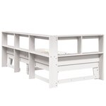 vidaXL Lit bibliothèque sans matelas blanc 90x200cm bois de pin massif