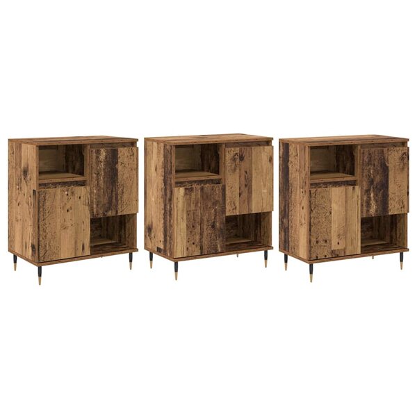 vidaXL Buffets 3 Pièces Bois ancien 180 x 35 x 70 cm Bois d'ingénierie