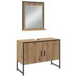 vidaXL Ensemble de meubles de salle de bain 4 pièces en chêne artisan  bois d'ingénierie