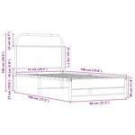 vidaXL Cadre de lit sans matelas 75x190cm chêne sonoma bois ingénierie