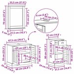 vidaXL Ensemble de mobilier de salle de bain avec tiroir 3 Pièces Marron