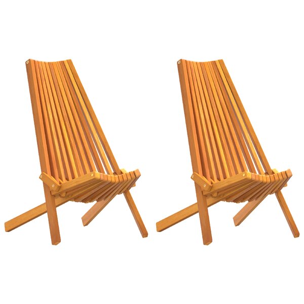 vidaXL Chaises de jardin pliantes - 2 pièces en acacia massif