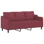 vidaXL Ensemble de canapés 2 Pièces avec coussins rouge bordeaux tissu
