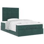 vidaXL Cadre de lit ottoman avec matelas vert foncé 120x200 cm velours