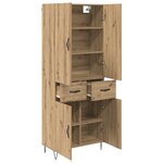 vidaXL Haut Armoire 2 Pièces Chêne artisanal Bois d'ingénierie et verre