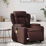 vidaXL Fauteuil de massage inclinable électrique marron similicuir