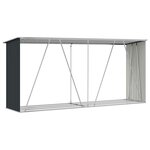 vidaXL Abri de stockage à bois Acier galvanisé 330x84x152cm Anthracite