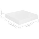 vidaXL Étagère murale flottante 4 Pièces Blanc brillant 23x23 5x3 8cm MDF