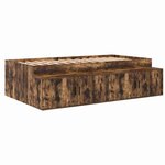 vidaXL Cadre de lit avec rangement Chêne fumé 100 x 200 cm