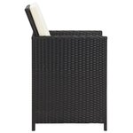 vidaXL Chaises à manger de jardin et coussins lot de 4 noir poly rotin