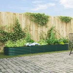 Bac de jardin surélevé vidaXL Vert 400x80x44 cm en acier galvanisé