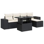 vidaXL Salon de jardin 6 Pièces avec coussins noir résine tressée