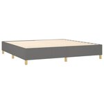 vidaXL Sommier à lattes de lit avec matelas Gris foncé 200x200cm Tissu
