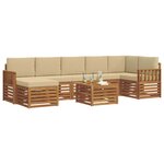 vidaXL Ensemble de canapés d'extérieur 8 Pièces Naturel et Beige