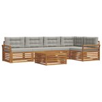 vidaXL Ensemble de canapés d'extérieur 6 pc Gris Naturel et Clair