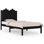vidaXL Cadre de lit sans matelas noir bois massif 100x200 cm