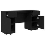 vidaXL Bureau avec porte Chêne noir 140 x 49 x 76 cm Bois d'ingénierie