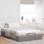 vidaXL Cadre de lit ottoman sans matelas taupe 120x200 cm tissu