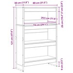 vidaXL Bibliothèque Gris Sonoma 80 x 30 x 155 cm Bois d'ingénierie