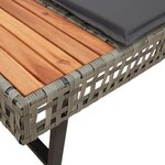 vidaXL Salon de jardin avec coussins 2Pièces gris résine tressée et verre