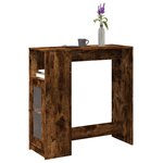 vidaXL Table de bar avec étagères chêne fumé bois d'ingénierie