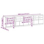 vidaXL Buffet LED Bois ancien 283 x 37 x 67 cm Bois d'ingénierie