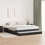 vidaXL Cadre de lit de rangement Chêne noir 200x200 cm