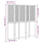 vidaXL Cloison de séparation 5 panneaux blanc bois de paulownia massif